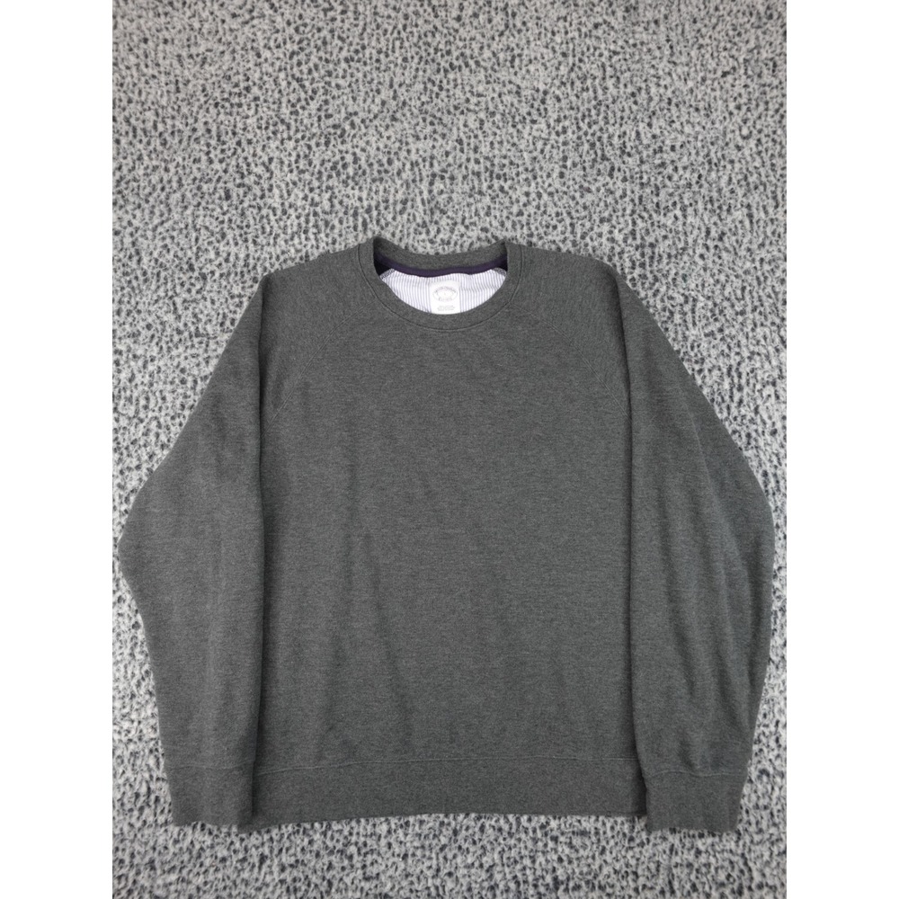 Brooks Brothers Sweatshirt Mens Large Charcoal Gray Crew Neck Raglan Cotton L